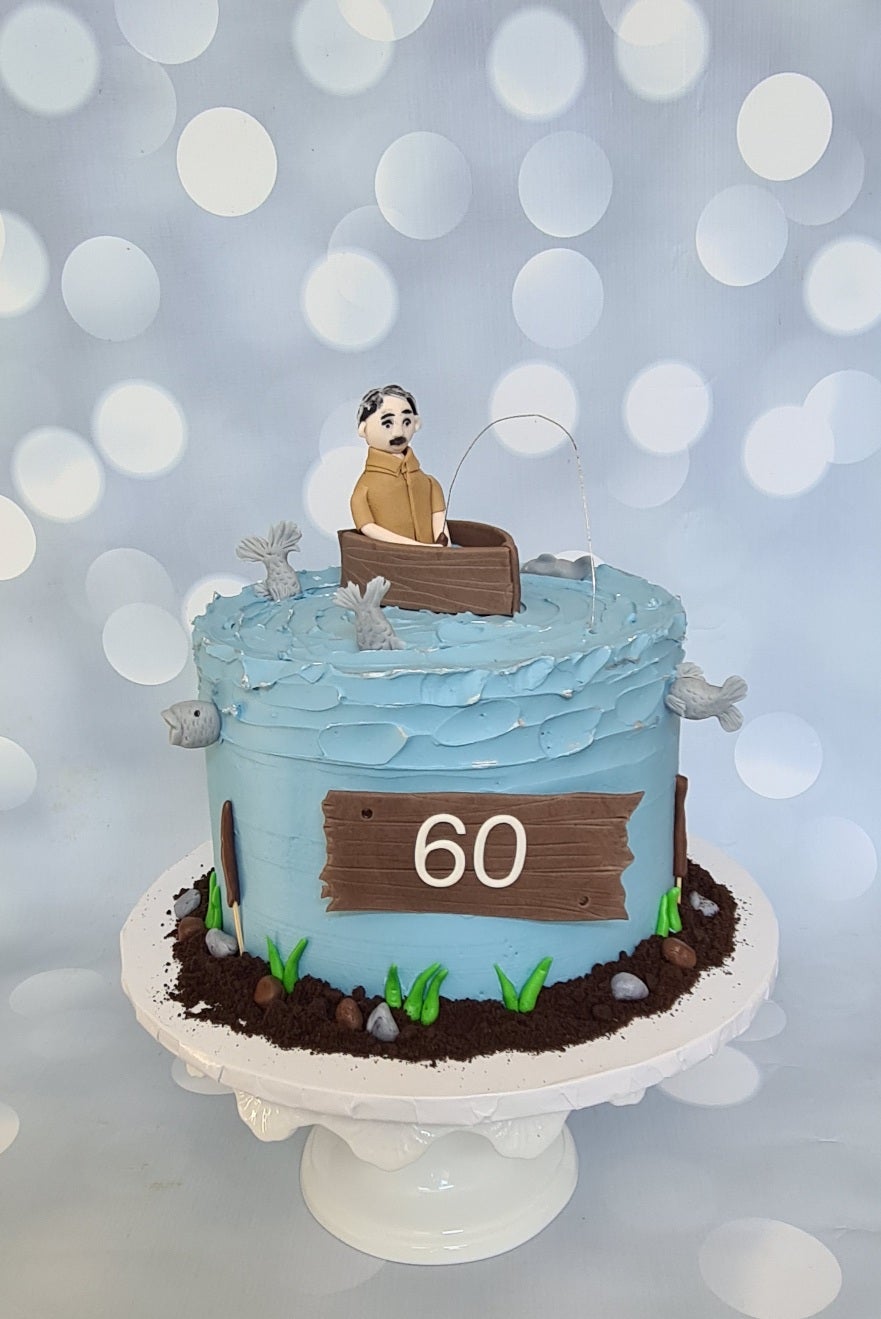 60th mens fishing cake